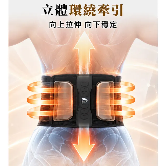 【PP 石墨烯】石墨烯魔塑強力腰夾2入(移動式設計 保護腰椎)