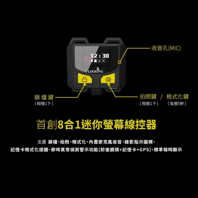 【LOOKING 錄得清】2026黑狼機F-1 BW二代 機車行車記錄器(自動偵測 降噪 行車紀錄器)