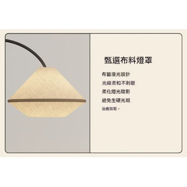 【映星照明】弧形釣魚落地燈 布藝燈罩閱讀燈 客廳沙發旁落地燈 裝飾氛圍燈 立燈（無極調光）