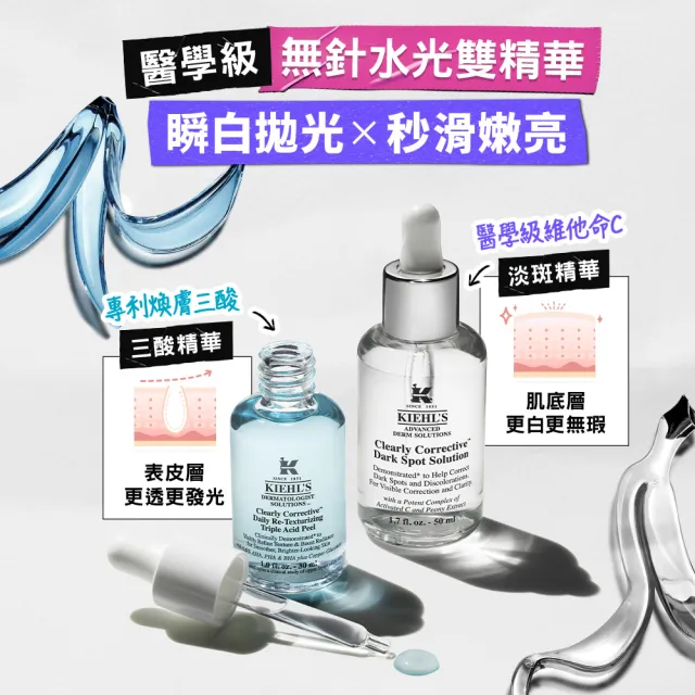 【Kiehl’s 契爾氏】官方直營 激光極淨白淡斑精華50ml雙入囤貨組(Kiehl’s/ 大瓶裝)