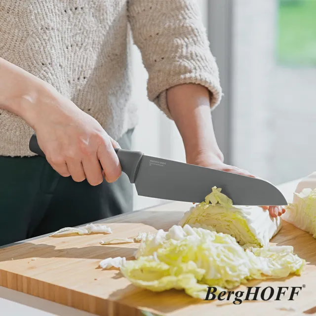【THERMOS 膳魔師】BergHOFF 貝高福Balance不沾水果刀+三德刀+折疊磁性隔熱墊(Y-BHBL)(轉)