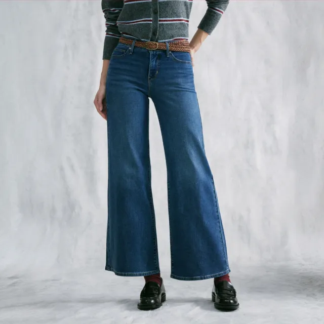 【LEVIS】318™ Shaping Wide Leg中腰寬管牛仔褲 女生牛仔褲 熱賣單品 001PZ-0045