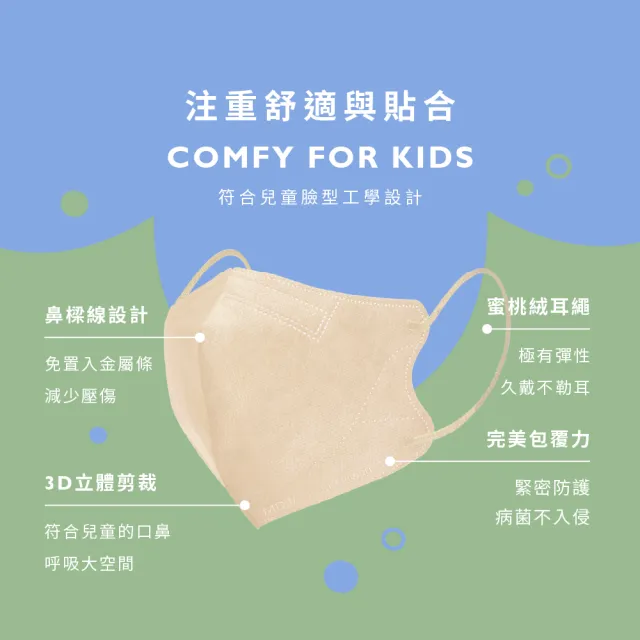 【COMFIZ 康菲】康菲小童3D立體醫療口罩(3-7歲適用/多款獨家設計花色/無鼻樑條)