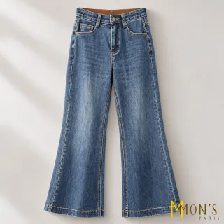 【MON’S】修身微喇叭牛仔褲(直)