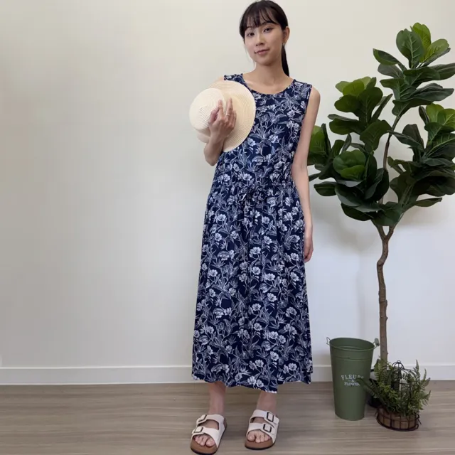 【Hana Mokuba】花木馬日系女裝夏日無袖印花連身洋裝