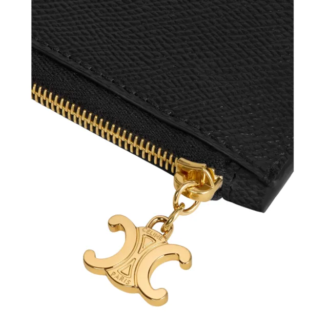 【CELINE】Long Zipped 荔枝牛皮 拉鍊 皮夾 卡夾 黑色 L10083FVO_38NO