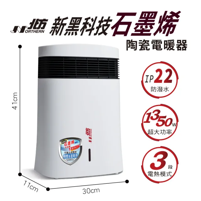 【NORTHERN 北方】石墨烯陶瓷電暖器(PTC518G)