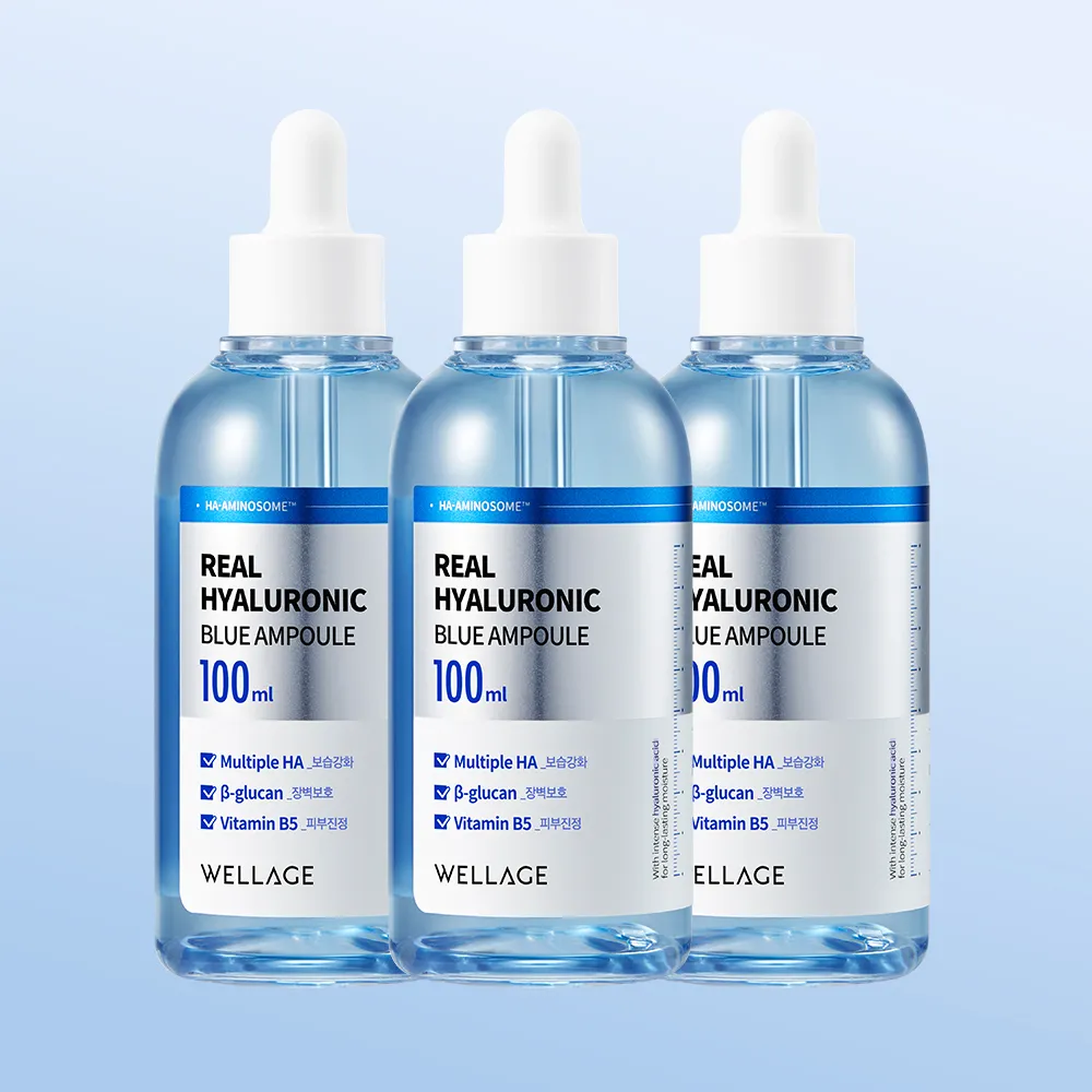 【WELLAGE 唯拉珠】玻尿酸藍瓶保濕精華100ml(3入組)