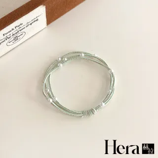 【HERA 赫拉】日韓簡約清新金線珍珠多股髮圈五入組 H115100704(金線 珍珠 多股髮圈 五入組)