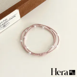 【HERA 赫拉】日韓簡約清新金線珍珠多股髮圈五入組 H115100704(金線 珍珠 多股髮圈 五入組)
