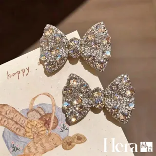 【HERA 赫拉】韓國閃鑽蝴蝶結髮夾兩入組 H115100703(閃鑽 蝴蝶結 髮夾 兩入組)
