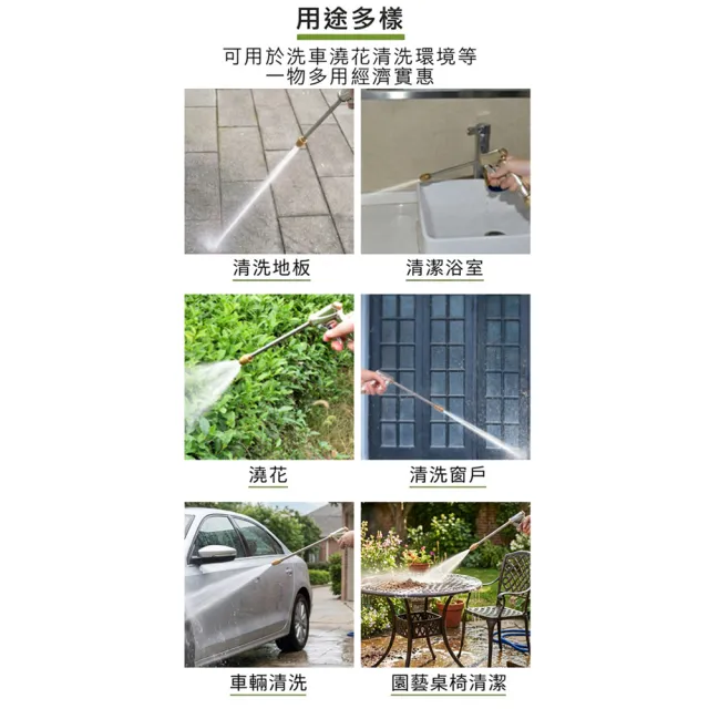 【VICTORY】高彈力伸縮水管高壓水槍組5-15m-2組(澆花 洗車 沖洗地板 園藝 金屬接頭 通用)