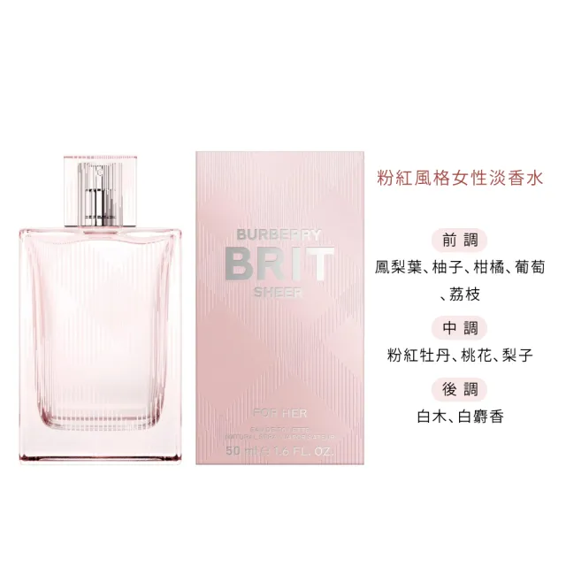【BURBERRY 巴寶莉】週末男性淡香水/週末女性淡香精/粉紅風格淡香水 50ml(多款任選)