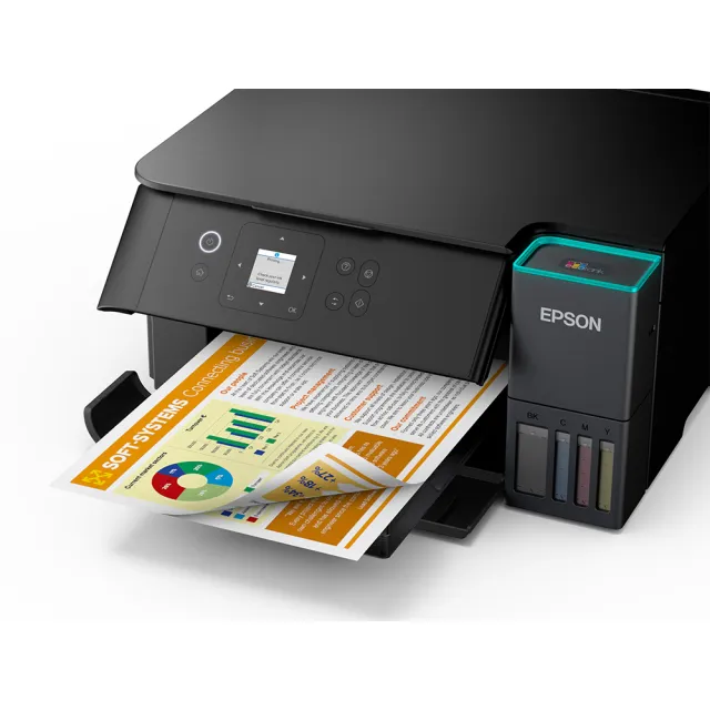 【EPSON】官方直營 搭2組T03Y原廠1黑3彩墨水★L4360 高速三合一Wi-Fi智慧遙控連續供墨複合機