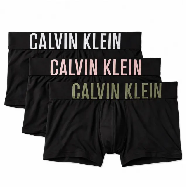 【CALVIN KLEIN】CK男內褲 Intense Power超細纖維寬版腰帶短版合身男四角褲 低腰四角褲 3件組(多款任選)