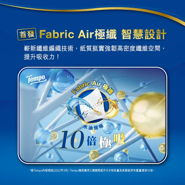【TEMPO】極吸萬用3層抽取式廚房紙巾-60抽/共24包入2箱組(萬用紙巾/廚房料理必備/食安認證/擦手紙)