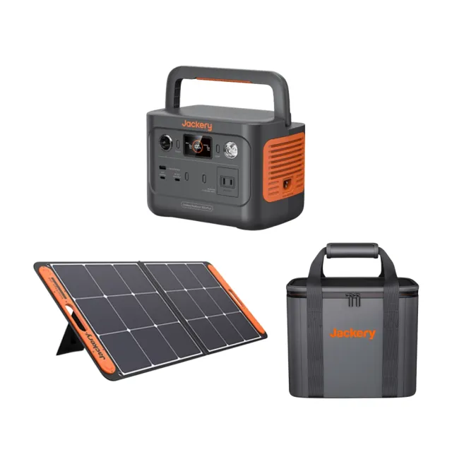 【Jackery】300Plus太陽能充電組合 防水隔熱收納包S號(戶外電源 充電器 BSMI R34851 露營 逐露天下)