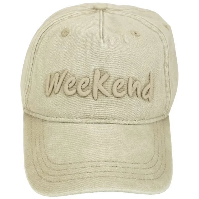 【MaxMara】WEEKEND BRUNO 草寫立體刺繡字母棒球帽(卡其色) 義大利精品服