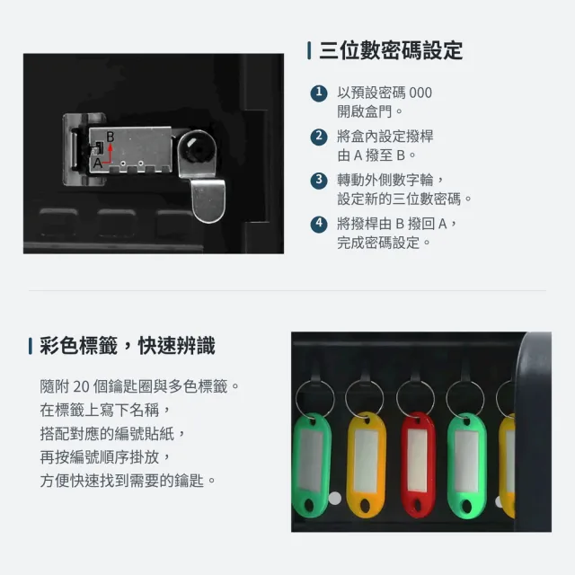 【防災專家】鑰匙保險盒(保險箱 保管箱 保險櫃 家用 商用 密碼鎖 防盜 KXSB-20)
