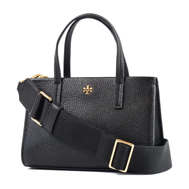 【TORY BURCH】荔枝紋手提/斜背二用包-黑色/迷你款