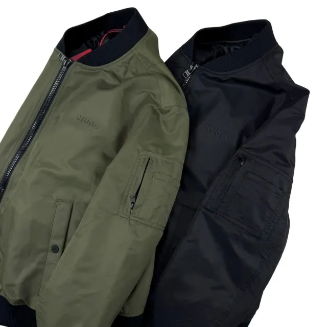 【HUGO BOSS】高質感 Hugo Boss 飛行外套 防潑水 雨果 博斯 舖棉 暗袋 夾克 無帽 外套(1346)