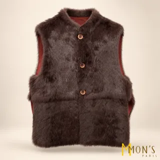 【MON’S】雙面穿兔毛背心(直)