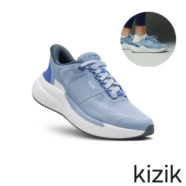【KIZIK】女鞋 慢跑鞋 運動鞋 Freedom Run 藍 WFRE2604 回彈 秒穿 免手瞬穿科技