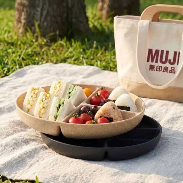 【MUJI 無印良品】再生環保材質分隔盤兩入組 微波碗 211餐盤 環保材質