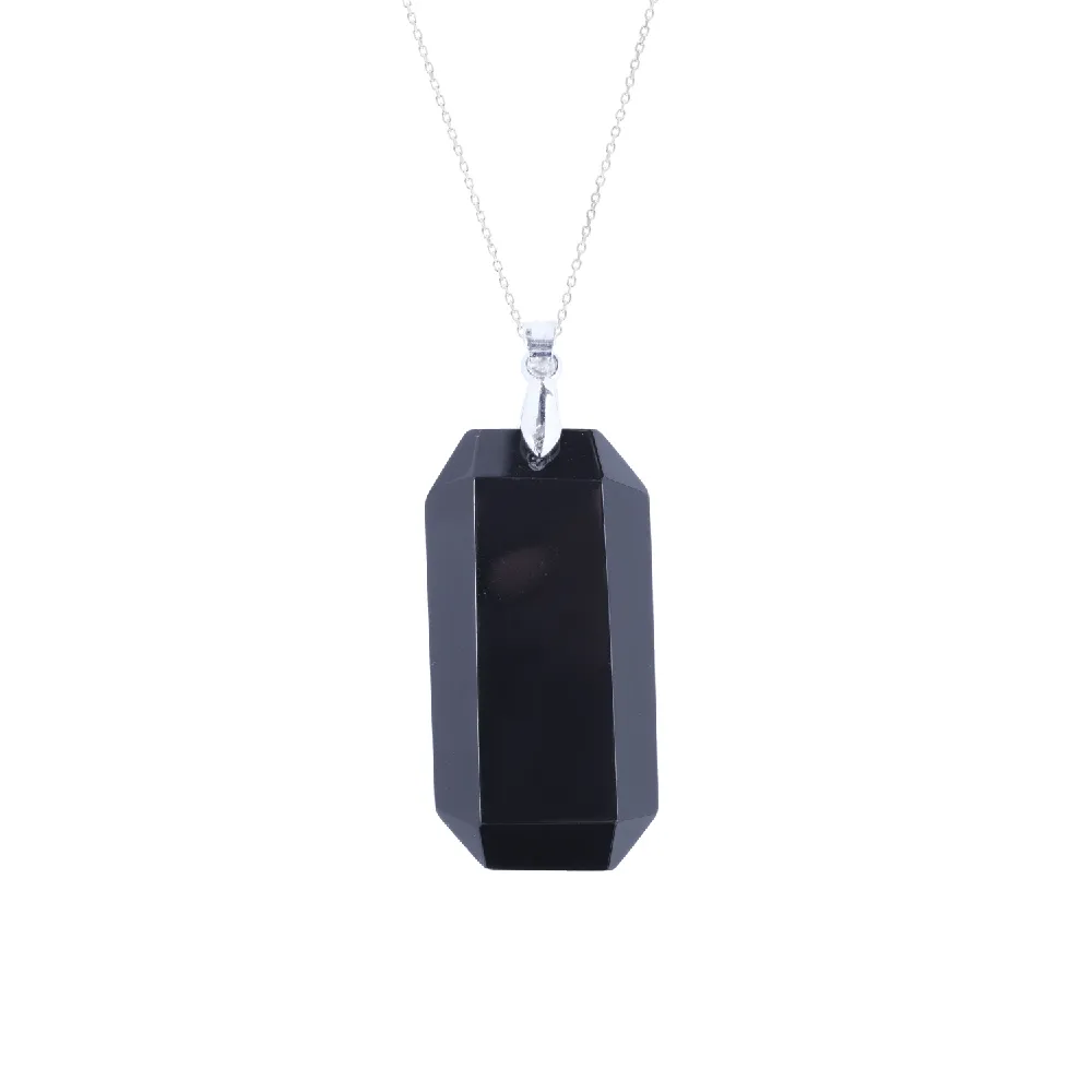 【幸福珠寶】Obsidian｜冰種黑曜石無事牌項鍊(天然頂級冰種黑曜石 Happy  母親節禮物  )