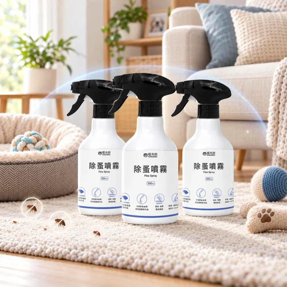 【福來朗】除蚤噴霧500ml_3入組｜天然除蟲菊｜殺蚤｜跳蚤｜居家防蚤｜環境除蚤