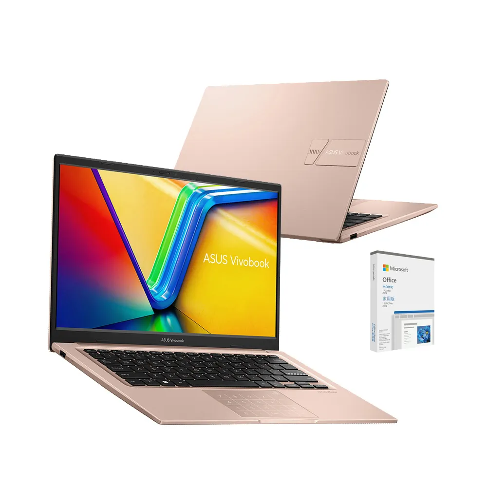 【ASUS 華碩】Office2024組★14吋輕薄Core 5 16G筆電(VivoBook X1404VA/Core 5-120U/16G/512G SSD/W11)