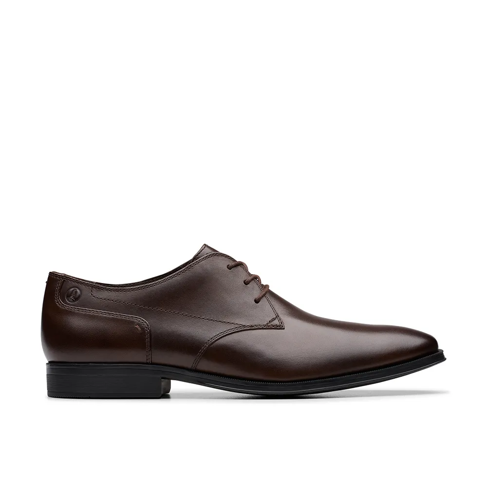 【Clarks】男鞋 Paulton Lace 寬楦素面德比紳士鞋 皮鞋(CLM83397D)