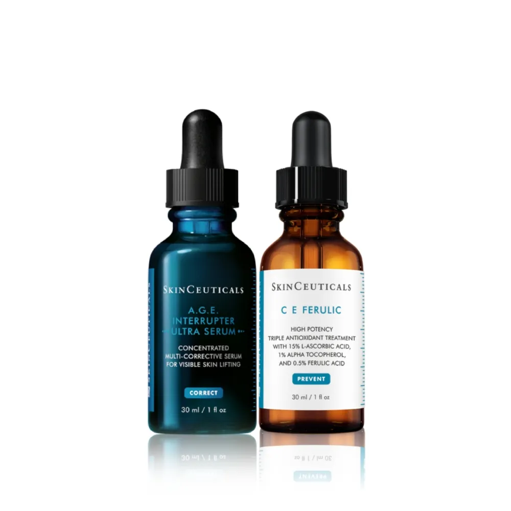 【Skin Ceuticals 修麗可】A.G.E.極效賦活緊緻精華 30ml+超濃度CE緊緻修護抗氧化精華 30ml