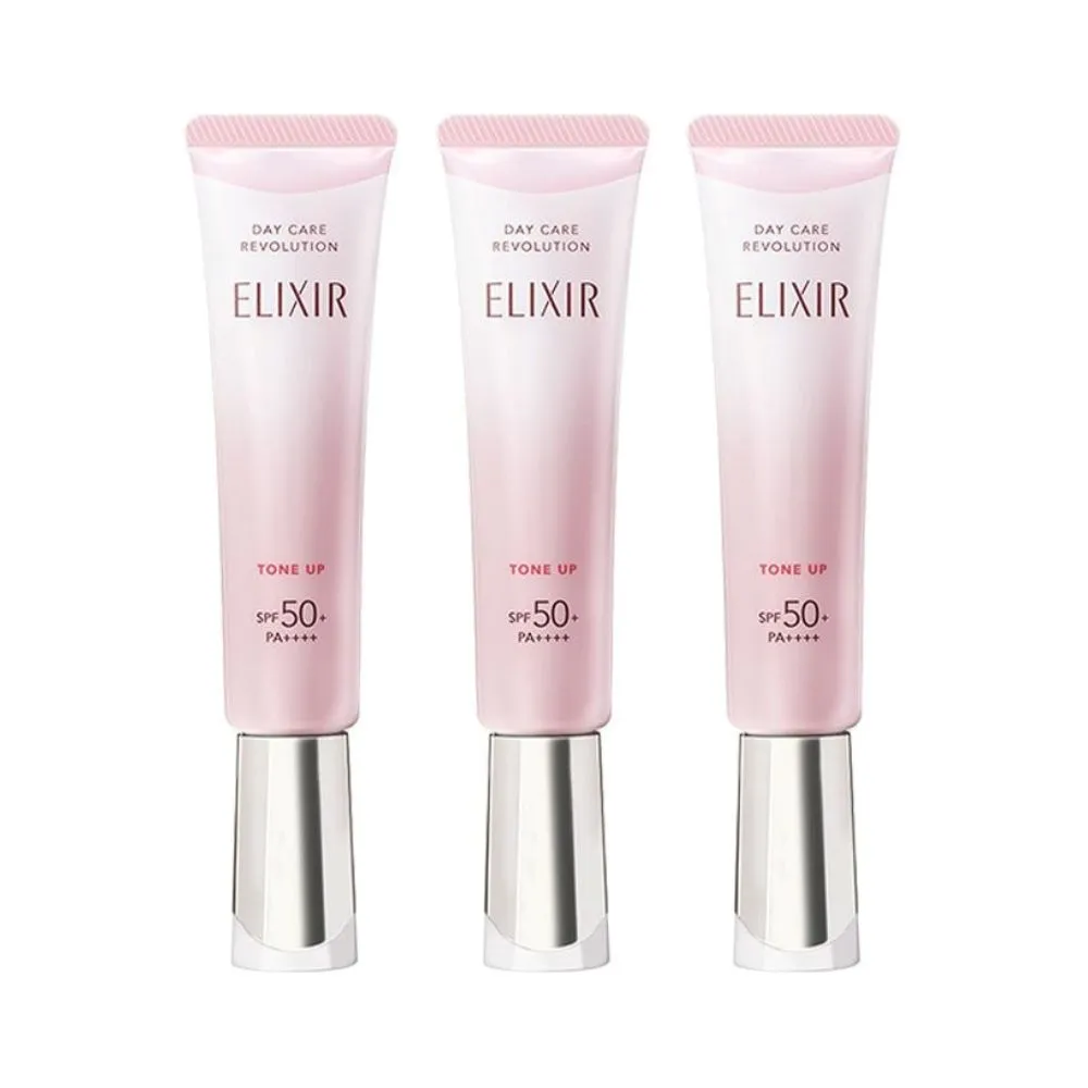 【ELIXIR 怡麗絲爾】膠原亮妍多效美肌乳PK囤貨組 (潤色小金管x3)