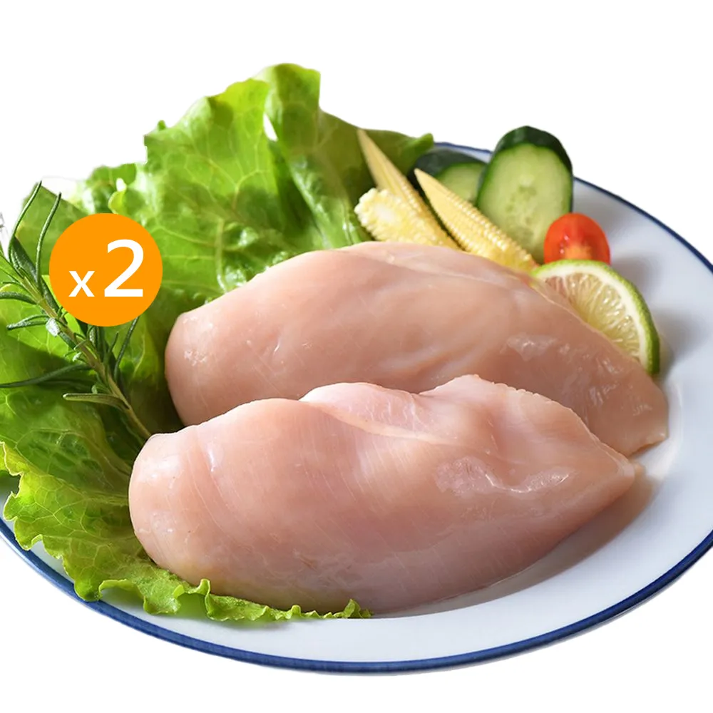 【卜蜂】急凍生鮮 去皮清雞胸肉 真空6連包x2組_momo美味標章認證(2.7kg/組_團購美食.居家料理)