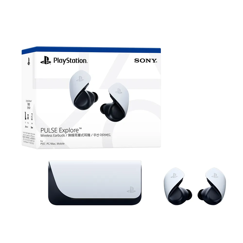 【SONY 索尼】PS5 PULSE Explore 無線耳塞式耳機(經典白/內付保護盒)
