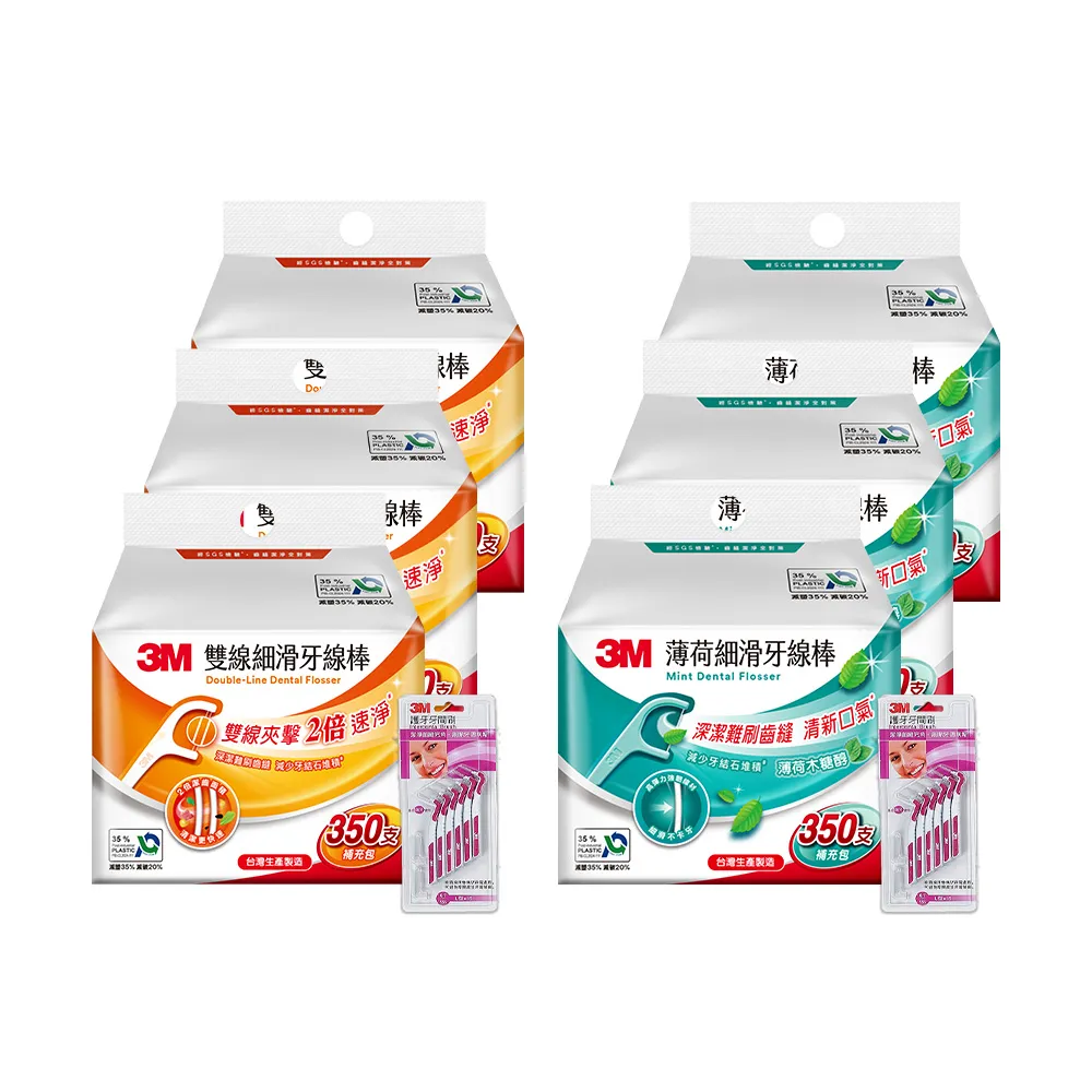 【3M】細滑牙線棒1050支_ECO包裝(雙線1050支 或 薄荷單線1050支 擇一)