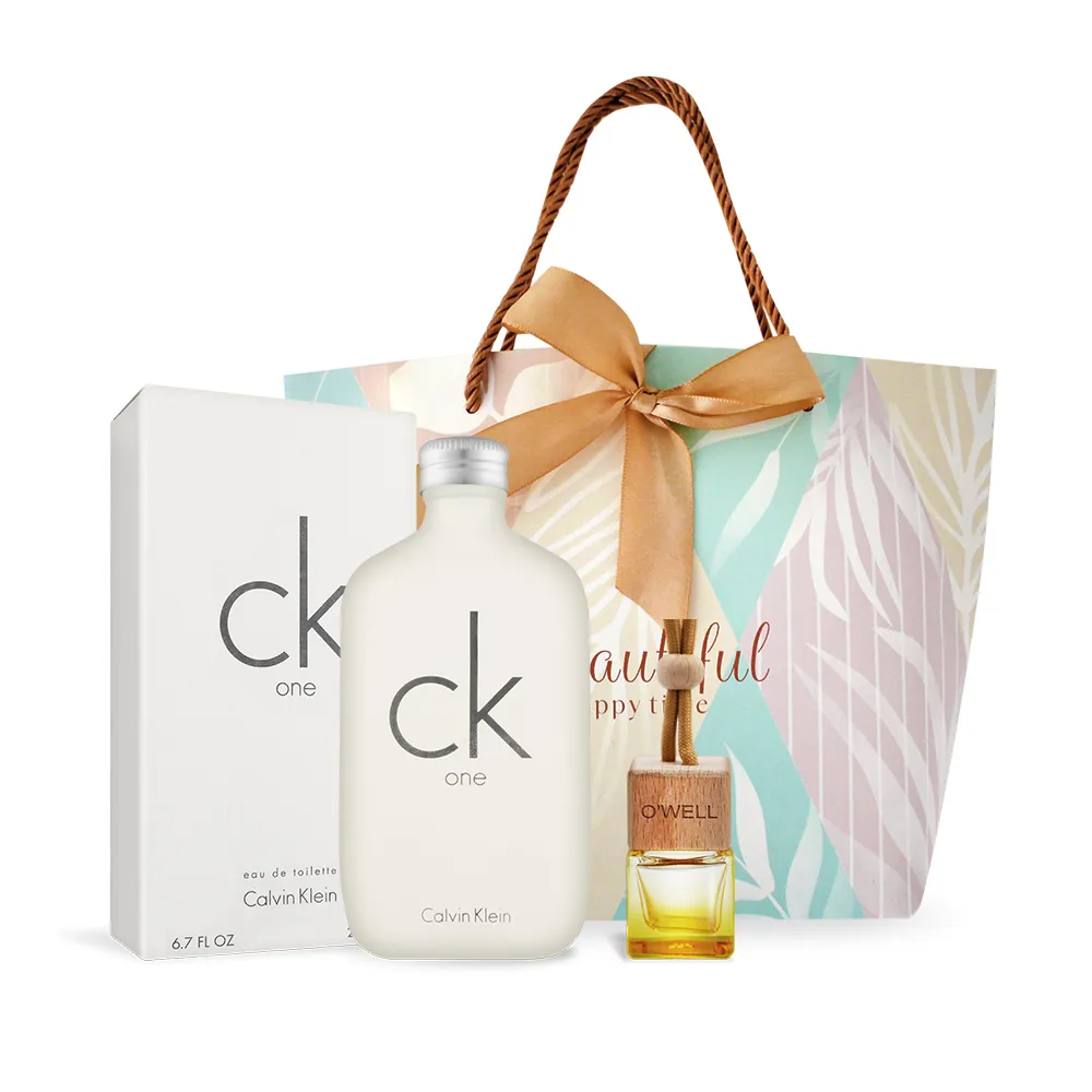 CALVIN KLEIN】CK ONE中性淡香水(淡香水200ml+香氛擴香掛飾+禮品袋