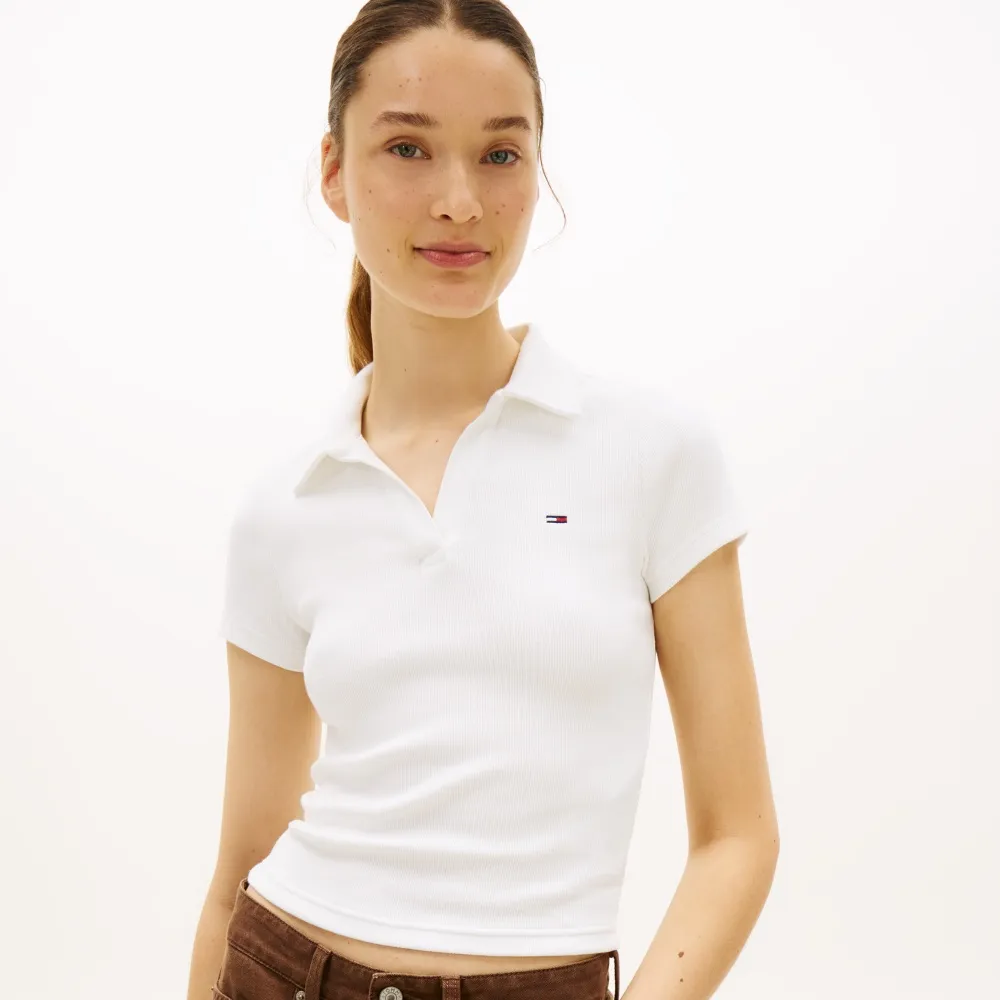 【TOMMY HILFIGER】官方旗艦館Slim Fit Ribbed Polo Shirt 裸色