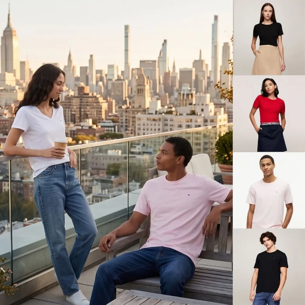 【TOMMY HILFIGER】官方旗艦館 男女短t 夏季T恤 圓領 V領