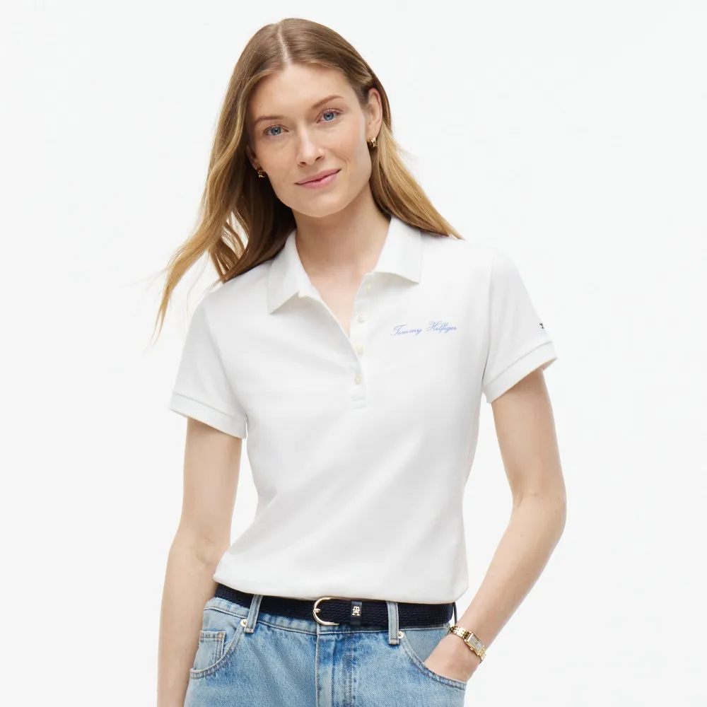 【TOMMY HILFIGER】官方旗艦館Slim Script Logo Polo 裸色
