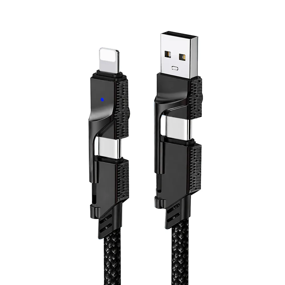 【ZA 喆安】USB2.0 四合一 Type-C to C編織充電線1.5m(適用iPhone 18/17/16/MacBook手機快充線)