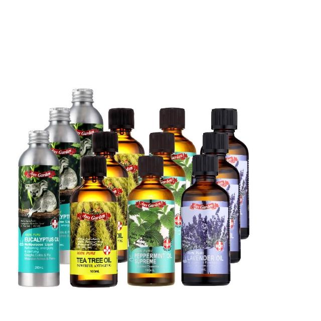 【澳維花園】大容量精油3入(尤加利250mlX3/薰衣草/薄荷/茶樹100mlX3/任選)