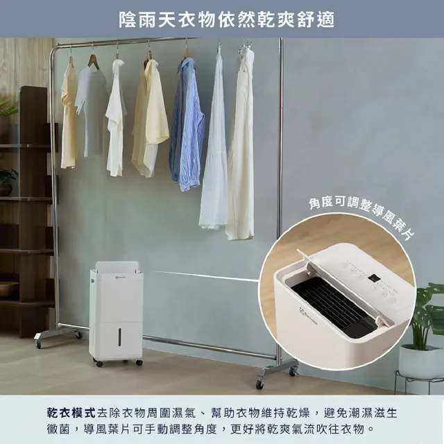 買一送一【Electrolux 伊萊克斯】2026年新一級能效 小室晴 300 6L除濕機(ED0631WA)-晴光白 8坪適用