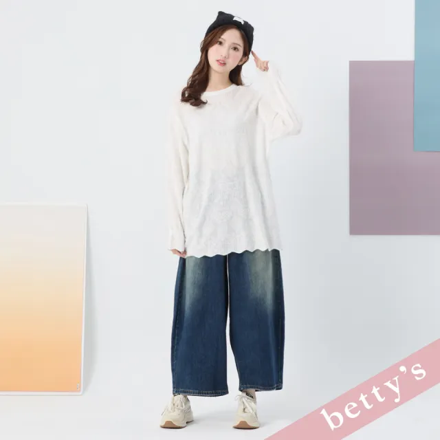 【betty’s 貝蒂思】牛仔漸層刷色寬褲(共二色)