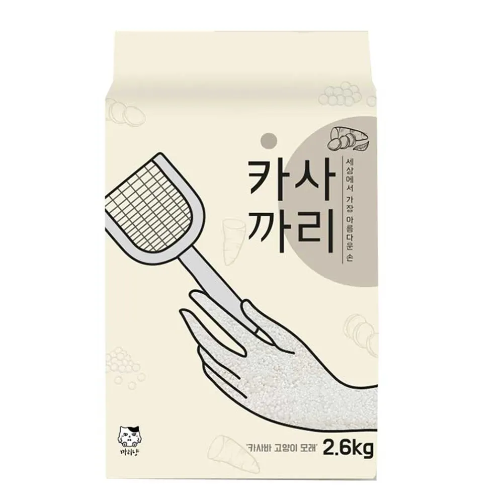 【愛寵】韓國珍珠木薯貓砂2.6kg-單入(木薯貓砂 木薯砂 礦砂 破碎砂 豆腐砂)
