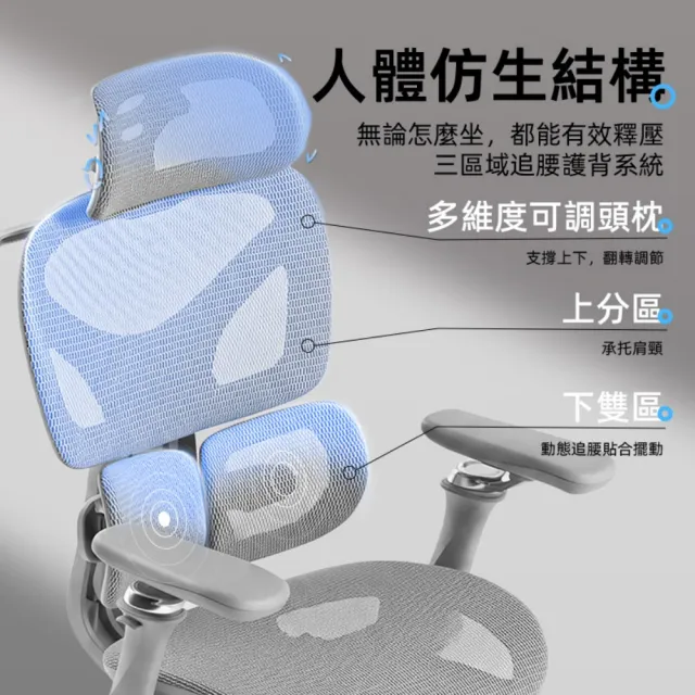 【Xpanse】T9 人體工學椅「四簧雙翼」雙區獨立彈簧隨動追腰系統 太空艙電腦椅 遊戲電競椅辦公躺椅