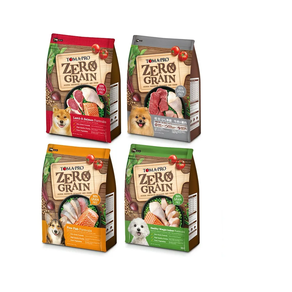【TOMA-PRO 優格】零穀系列狗飼料-0%零穀 羊肉+鮭魚/室內犬/5種魚/牛雞 5.5 磅(全齡犬 老犬 成犬 幼犬)