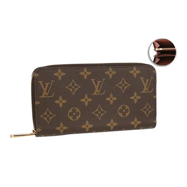 【Louis Vuitton 路易威登】M42616 經典Monogram花紋ㄇ字拉鍊長夾(棕色)-展示品