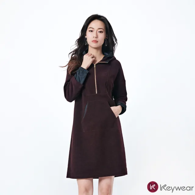 【KeyWear 奇威名品】精緻可愛繡花裝飾長袖洋裝